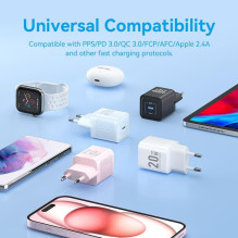 MOBILIOS ĮKROVIKLIS SIENINIS 20W USB-C / 1P BALTA FEPW0-EU VENTION MOBILIOS ĮKROVIKLIS SIENINIS 20W USB-C / 1P BALTA FEPW0-EU VENTION