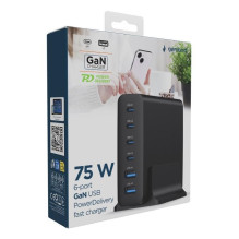 ĮKROVIKLIS USB UNIVERSALUS 6P 75W / TA-UC-2A4C-PD75-01-BK GEMBIRD ĮKROVIKLIS USB UNIVERSALUS 6P 75W / TA-UC-2A4C-PD75-01-BK GEMBIRD