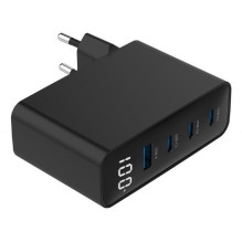 ĮKROVIKLIS USB 100W 4 PRIEVADŲ GAN / TA-UC-PDQC100LCD-01-BK GEMBIRD ĮKROVIKLIS USB 100W 4 PRIEVADŲ GAN / TA-UC-PDQC100LCD-01-BK GEMBIRD