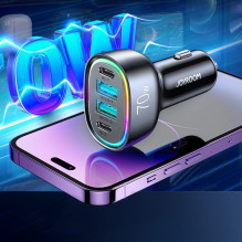 Joyroom Joyroom 70W car charger with 4 ports: 2 x USB C, 2 x USB black (JR-CL29)