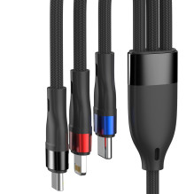 3mk Hyper Cable N-SERIES 3 in 1 USB-A / Lightning / Micro 1.2m 9V / 2A 18W - black