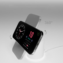 SBS 2-in-1 belaidė magnetinė įkrovimo stotelė – balta