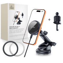 „Tech-Protect V9 MagSafe 25W Qi 2.2“ automobilinis įkroviklis – juodas