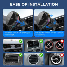 „Tech-Protect V9 MagSafe 25W Qi 2.2“ automobilinis įkroviklis – juodas