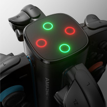 „AmazingThing Thunder Pro PlayDock“ įkroviklis „Nintendo Switch 2“ valdikliams – juodas