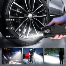 „Wozinsky WPEP-8000“ kompresorius, elektrinis siurblys, 8000 mAh išorinė baterija, žibintuvėlis - juodas