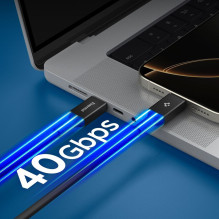 „Spigen Essential EB24012CC“ USB-C / USB-C 240W 120 cm laidas – juodas