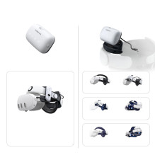 Išorinė „BoboVR B100“ baterija, skirta „Meta Quest S3 Pro“ ir „E3 Pro“ – balta