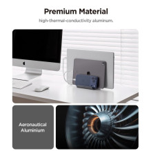 Spigen LD208S4 Desk Organizer for Laptops, Tablets, Smartphones, Keyboards - Gray