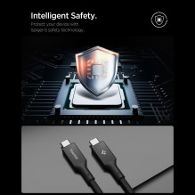 „Spigen Essential EB24015CC“ USB-C / USB-C 240W 150 cm laidas – juodas