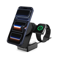 Spigen Essential Qi2.2 25W 3in1 MagSafe Magnetic Wireless Charger - Black