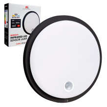 Maclean LED lamp with motion sensor, PIR sensor, black, 10W, IP65, 1000lm, neutral color, MCE525 B