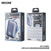 Išorinė baterija WK Design "WP-50" mėlynas 20000mAh (45W)