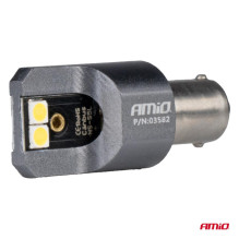 LED lemputės FULL CANBUS PRO T4W BA9S 4x3030 SMD baltos 12V 24V AMIO-03582