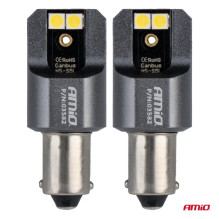 LED lemputės FULL CANBUS PRO T4W BA9S 4x3030 SMD baltos 12V 24V AMIO-03582