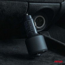 Automobilinis FM siųstuvas 1×USB-A 1×USB-C 12V 24V AMIO-04655