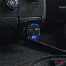Car FM transmitter 2×USB-A 12V 24V AMIO-04648