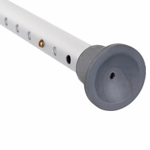 Vonios Baldai - Apvalus Aliumininis Dušo Suolas, Reguliuojamo Aukščio, 110 kg, Baltas / Pilkas