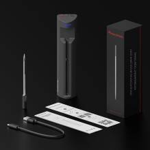 „Meatmeet Pro“ išmanusis virtuvės termometras su „Bluetooth“ programėle, kepsnine, orkaite, rūkykla – juodas
