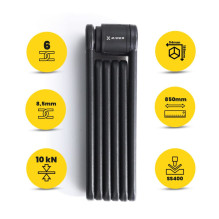 XRIDER XR00FL01 Segmented Folding Bike Lock for Frame