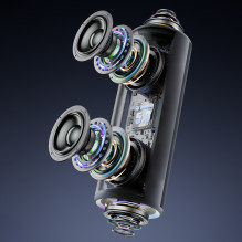 „Dudao Y21Pro“ belaidė kolonėlė su RGB foniniu apšvietimu, „Bluetooth 5.3“ – juoda