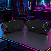 „Dudao Y21Pro“ belaidė kolonėlė su RGB foniniu apšvietimu, „Bluetooth 5.3“ – juoda