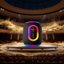 „Dudao Y22“ belaidė kolonėlė su RGB foniniu apšvietimu, „Bluetooth 5.3“ – juoda