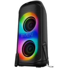 Garsiakalbis SVEN PS-1050, juodas (200 W, TWS, Bluetooth, FM, USB, microSD, LED ekranas, 7200 mAh)