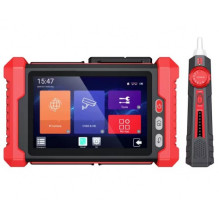 Professional 8" touch screen CCTV IPC tester: PoE (PSE), CVBS / AHD / TVI / CVI, cable TDR, VFL, OTDR