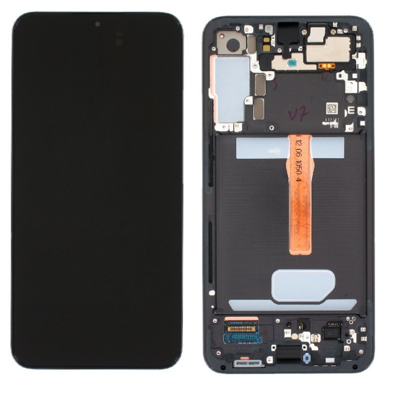 Ekranas Samsung S906 S22 Plus su lietimui jautriu stikliuku ir rėmeliu Black originalus (service pack)