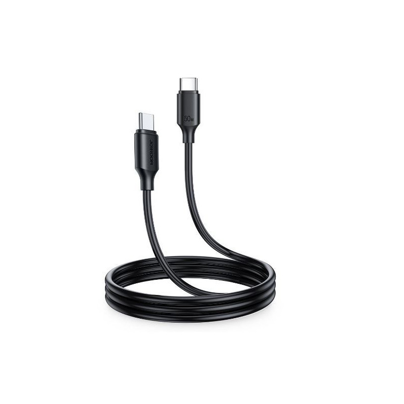 USB kabelis JOYROOM (S-CC060A9) "USB-C (Type-C) to USB-C (Type-C)" (3A 60W 1m) juodas