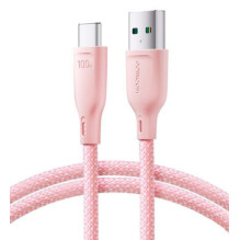 USB kabelis JOYROOM (S-A34) type-C (100W 3A) 1m rožinis