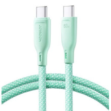 USB cable JOYROOM (S-A34) "USB-C (Type-C) to USB-C (Type-C)" (60W 1m) green