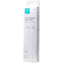 USB kabelis JOYROOM (S-CC060A9) "USB-C (Type-C) to USB-C (Type-C)" (3A 60W 1m) baltas