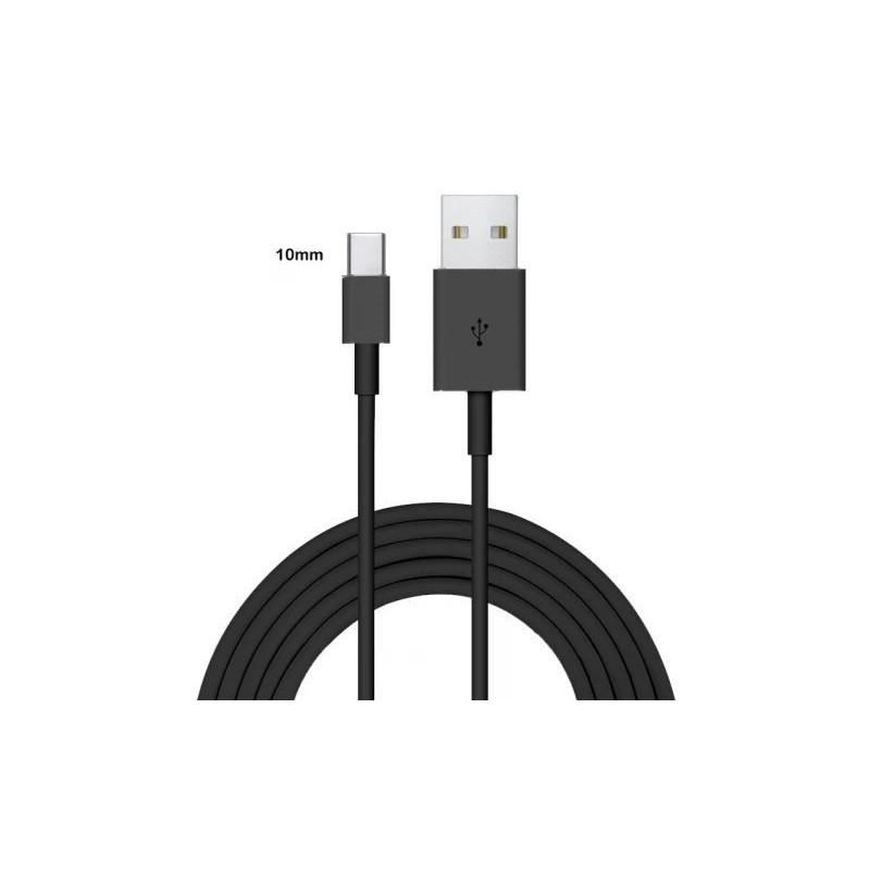 USB kabelis Type-C 10mm prailgintas Black HQ (1M)