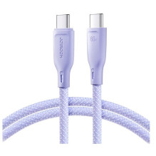 USB kabelis JOYROOM (S-A34) "USB-C (Type-C) to USB-C (Type-C)" (60W 1m) violetinis