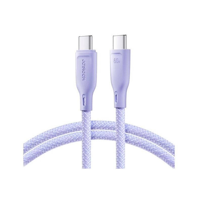 USB kabelis JOYROOM (S-A34) "USB-C (Type-C) to USB-C (Type-C)" (60W 1m) violetinis