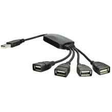 USB šakotuvas Akyga AK-AD-13 (4xUSB 2.0) juodas