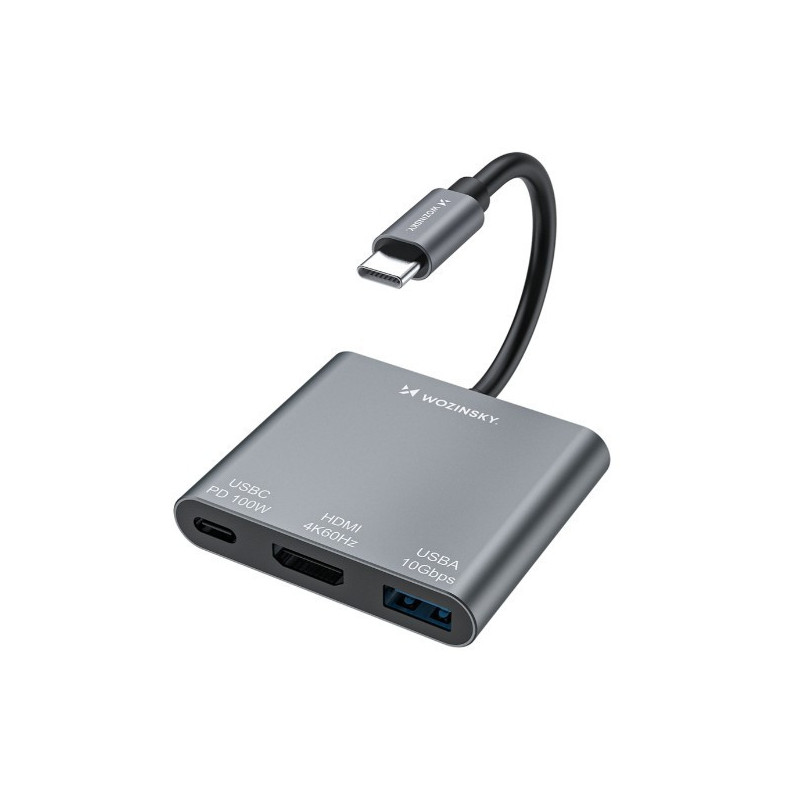 USB-C šakotuvas Wozinsky (WHCH-01) (USB, HDMI, USB-C)