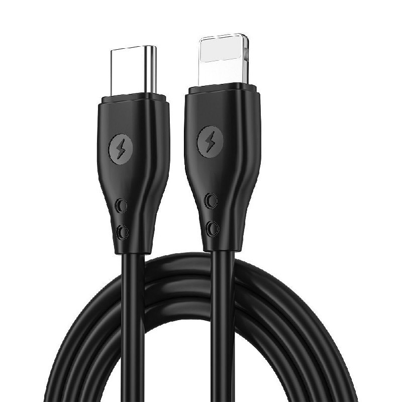 USB kabelis WiWu C002 "USB-C (Type-C) to Lightning" (30W) 1m juodas