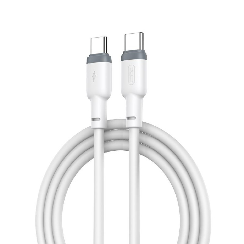 USB kabelis XO (NB208B) "USB-C to USB-C" (60W) 1m baltas