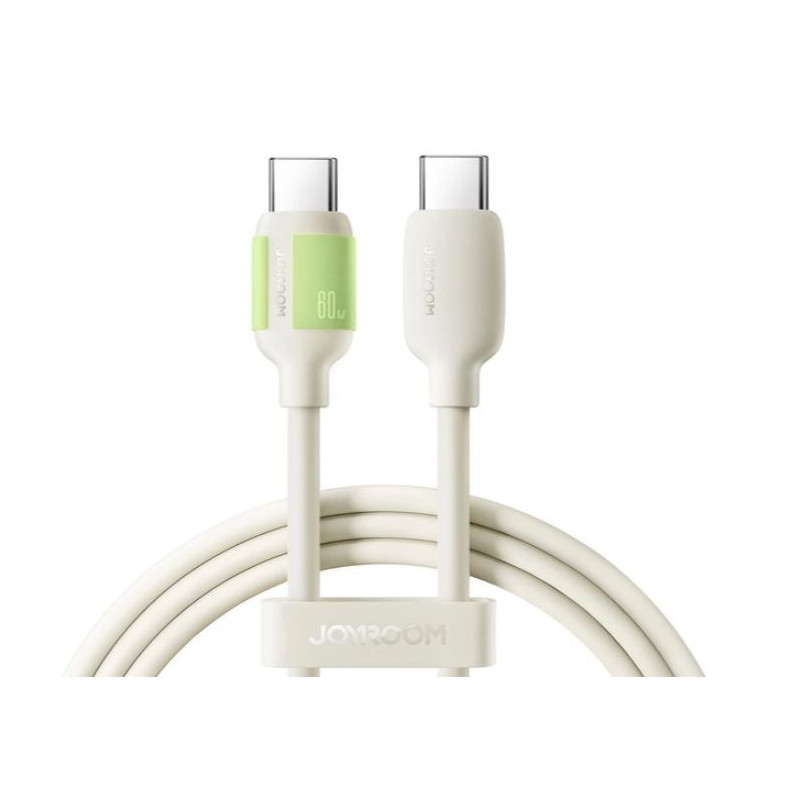 USB kabelis JOYROOM Fluorescent (S-A53) "USB-C (Type-C) to USB-C (Type-C)" 1.2m baltas