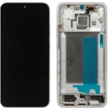 LCD screen Xiaomi Poco F7 5G with touch screen with frame Silver White original (service pack)