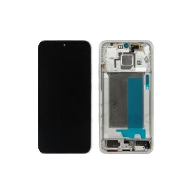 Ekranas Xiaomi Poco F7 5G su lietimui jautriu stikliuku ir rėmeliu Silver White originalus (service pack)