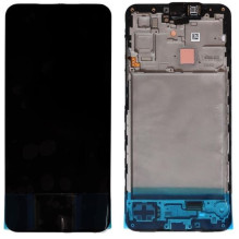 Ekranas Samsung A175 A17 4G su lietimui jautriu stikliuku ir rėmeliu Black originalus (service pack)