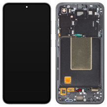 LCD screen Samsung S721 S24 FE 5G with touch screen with frame and battery Graphite original (assembled service pack)