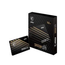SSD, MSI, SPATIUM S270, 960GB, SATA, 3D NAND, Write speed 450 MBytes / sec, Read speed 500 MBytes / sec, 2,5", TBW 