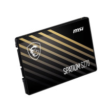 SSD, MSI, SPATIUM S270, 960GB, SATA, 3D NAND, Rašymo greitis 450 MB/s, Skaitymo greitis 500 MB/s, 2,5', TBW 500 TB, MTBF