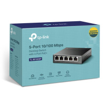 Switch, TP-LINK, Desktop / pedestal, 5x10Base-T / 100Base-TX, PoE ports 4, TL-SF1005P