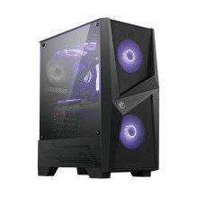 Dėklas, MSI, MAG FORGE 100M, MidiTower, neįeina, ATX, MicroATX, MiniITX, juoda spalva, MAGFORGE100M